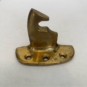 Vintage White Clad Simmons Hardware Co Brass Ice Box Latch Keeper Hook